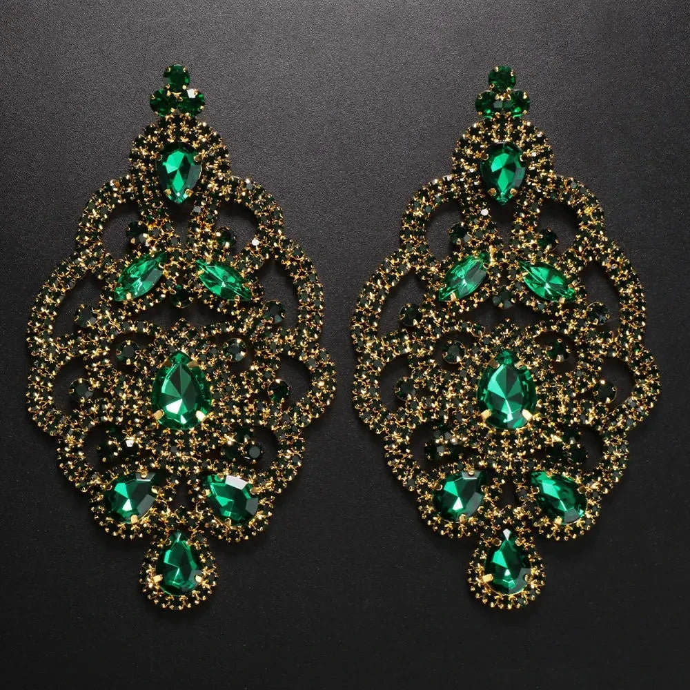 Women's Designer Colorful Rhinestone Drop Earrings