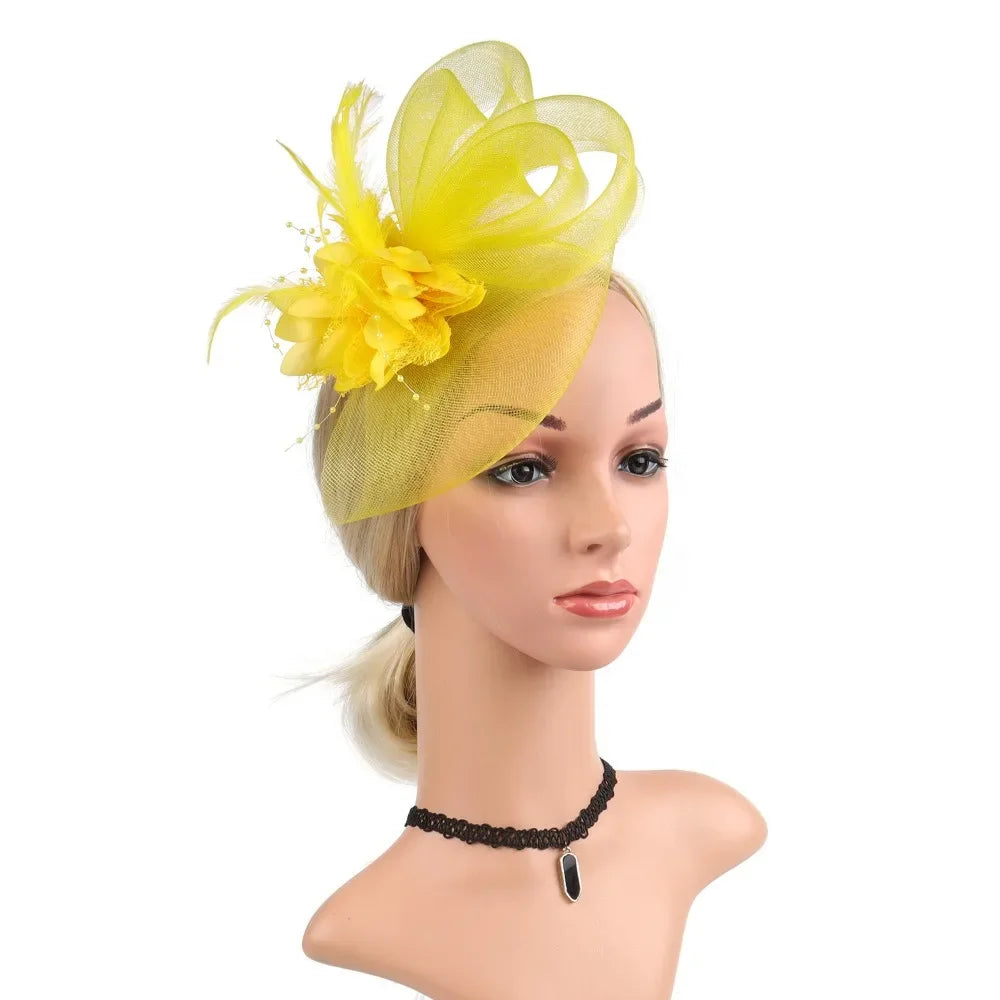 Floral Small Top Hat Headband with Ear Clips