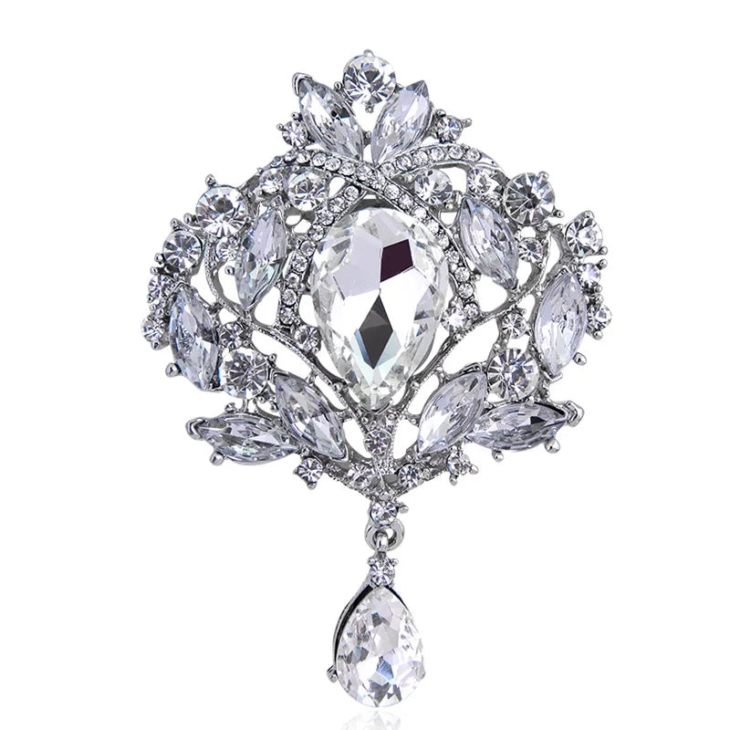Luxury Rhinestone Designer Crystal Brooch Pin For Women