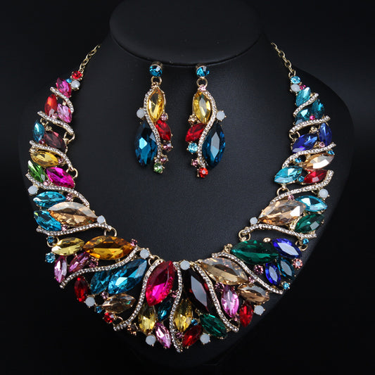 Women's Crystal Necklace Earring Set