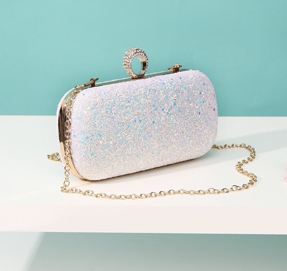 Frosted sequin chain bag