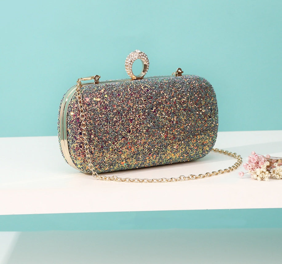 Frosted sequin chain bag
