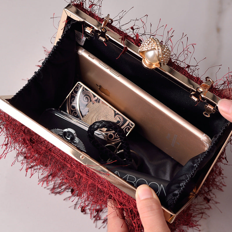 Luxury Designer Square Tassel Handbag