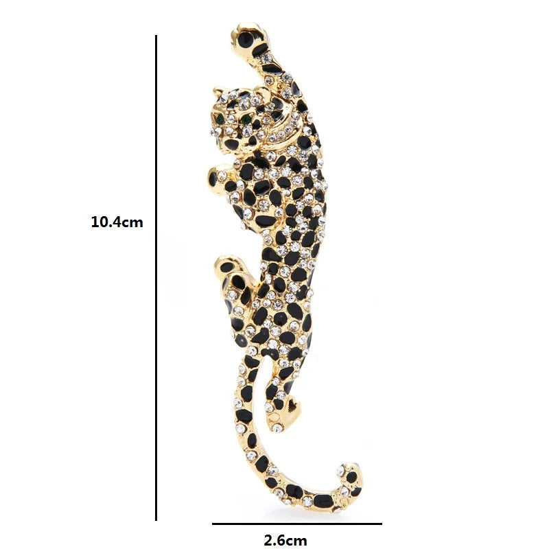 Climbing Leopard Brooch Pin