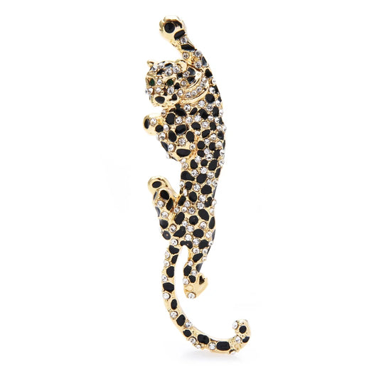 Climbing Leopard Brooch Pin