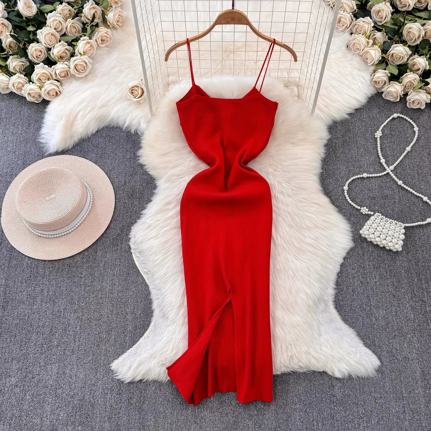 Knitting Knot Spaghetti Strap Camisole Dress