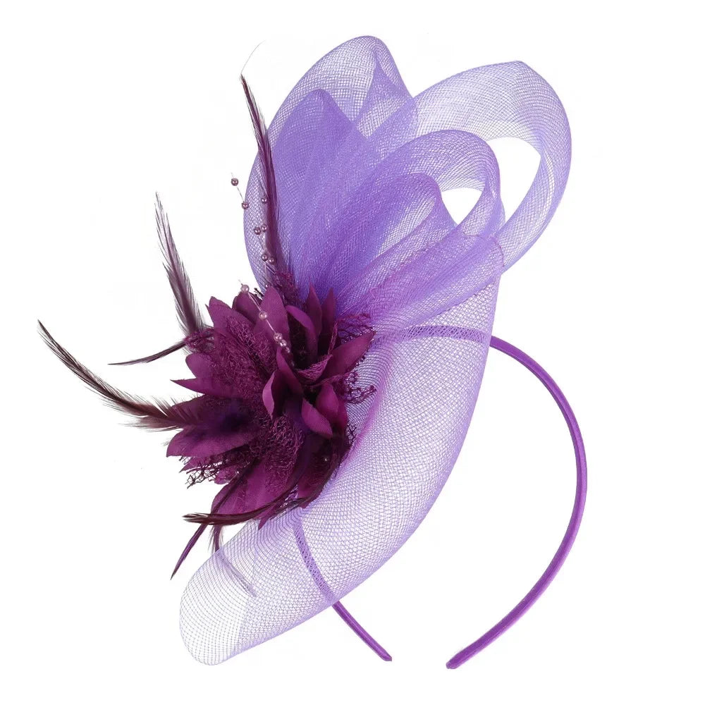 Floral Small Top Hat Headband with Ear Clips