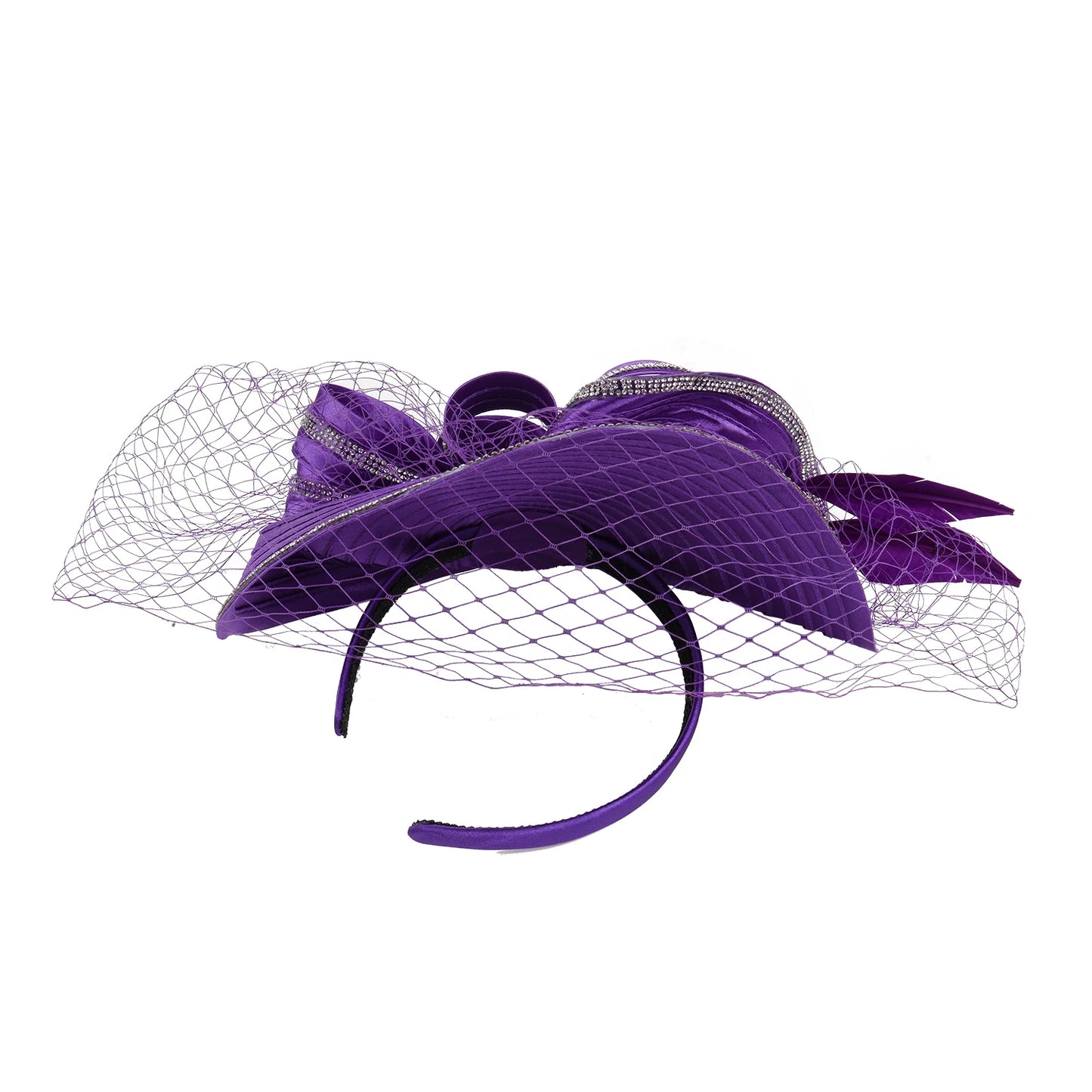 Elegant Women Derby Hats with Veil Headband