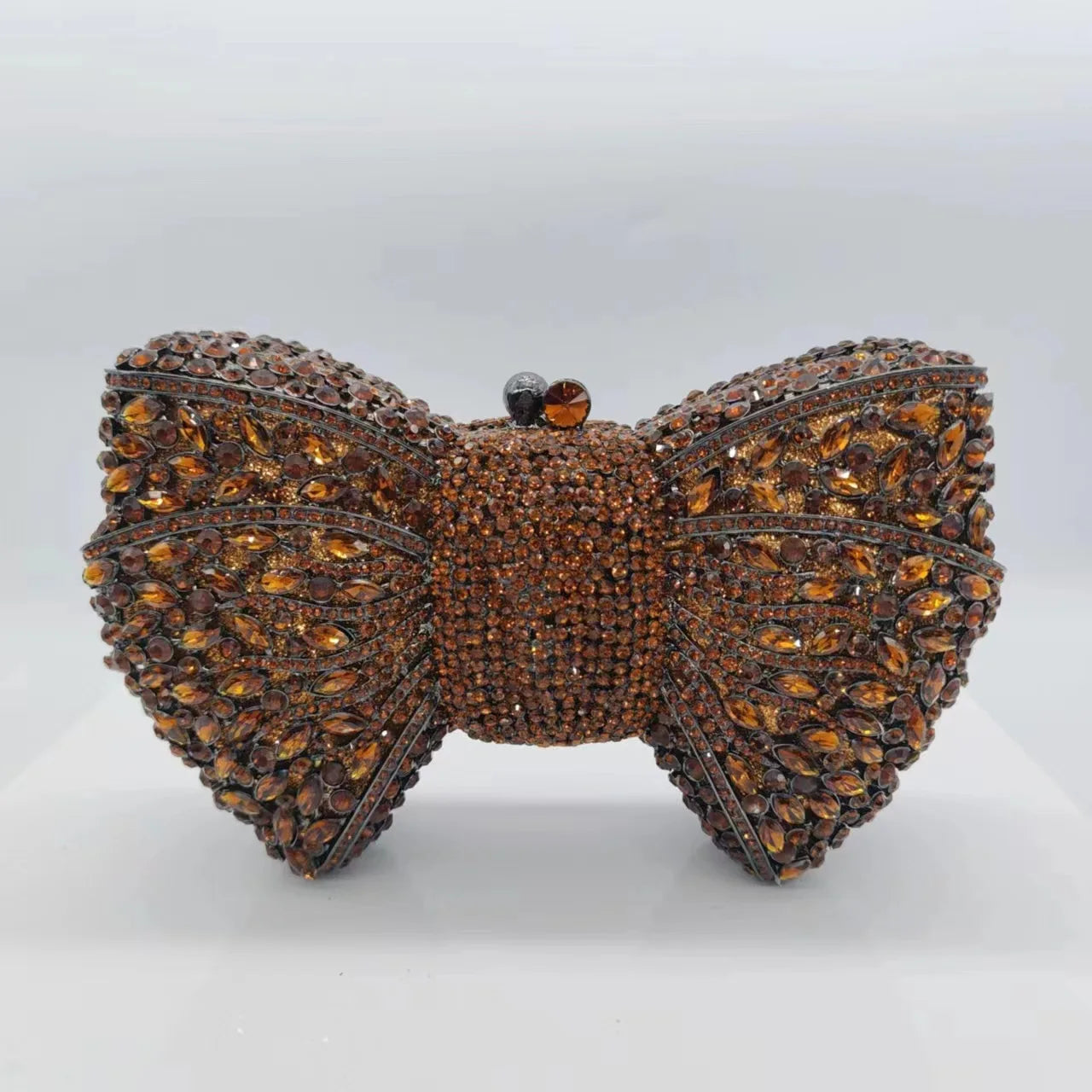 Women's Luxurious Jewel Embellished Bow Clutch Purse