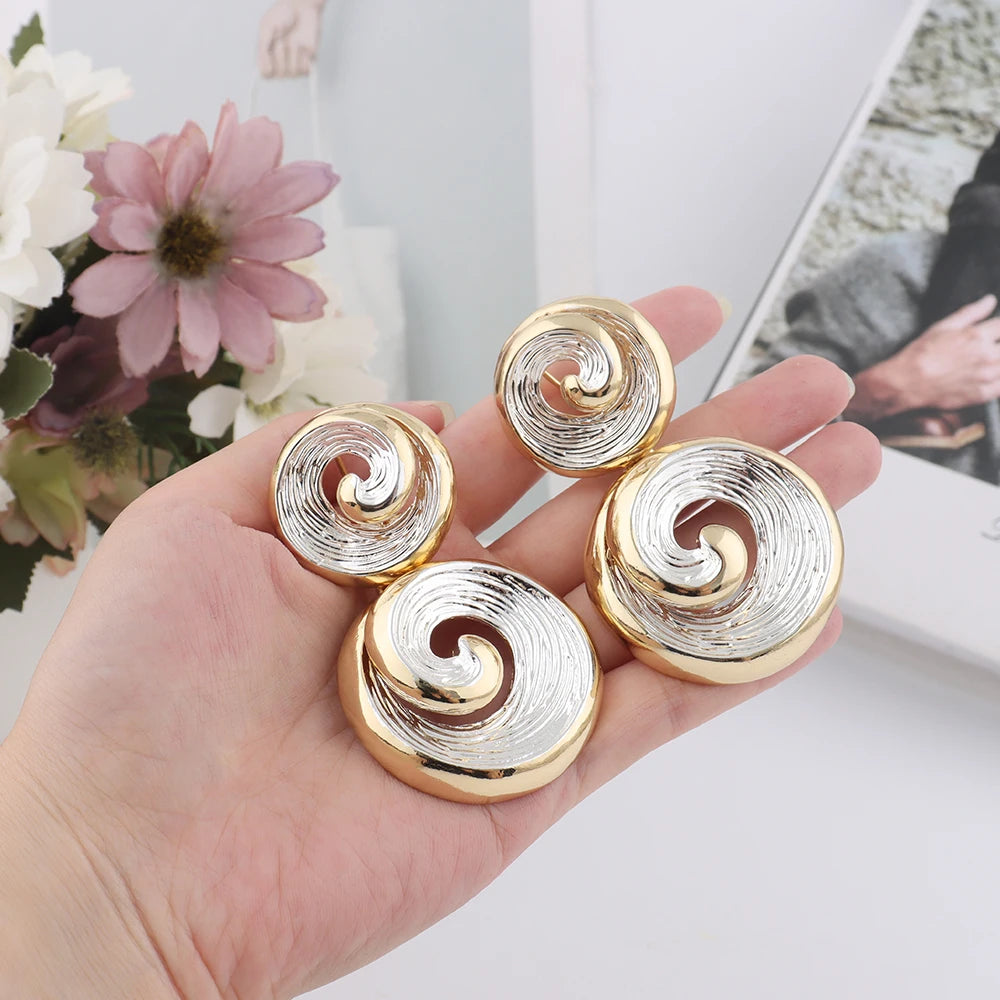 Ocean Sea Wave Shape Earring Necklace Ring & Bangle Set