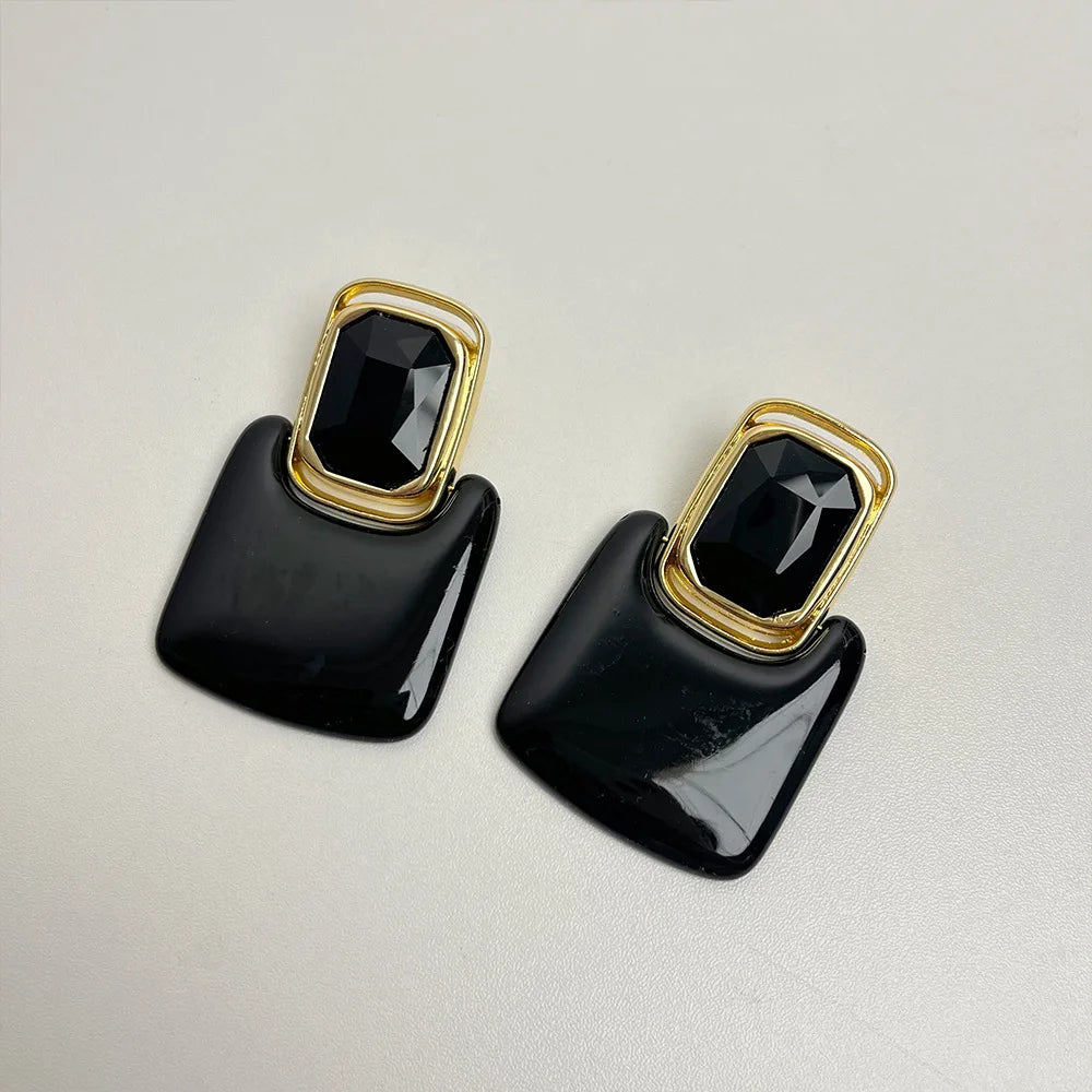 Retro Smooth Geometric Block Earrings