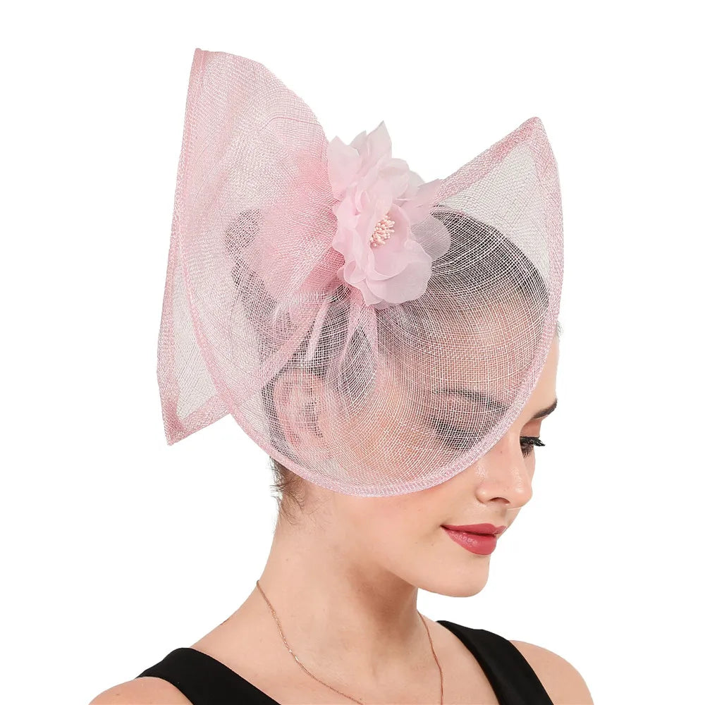 Women Flower Fedora Headpiece With Clips