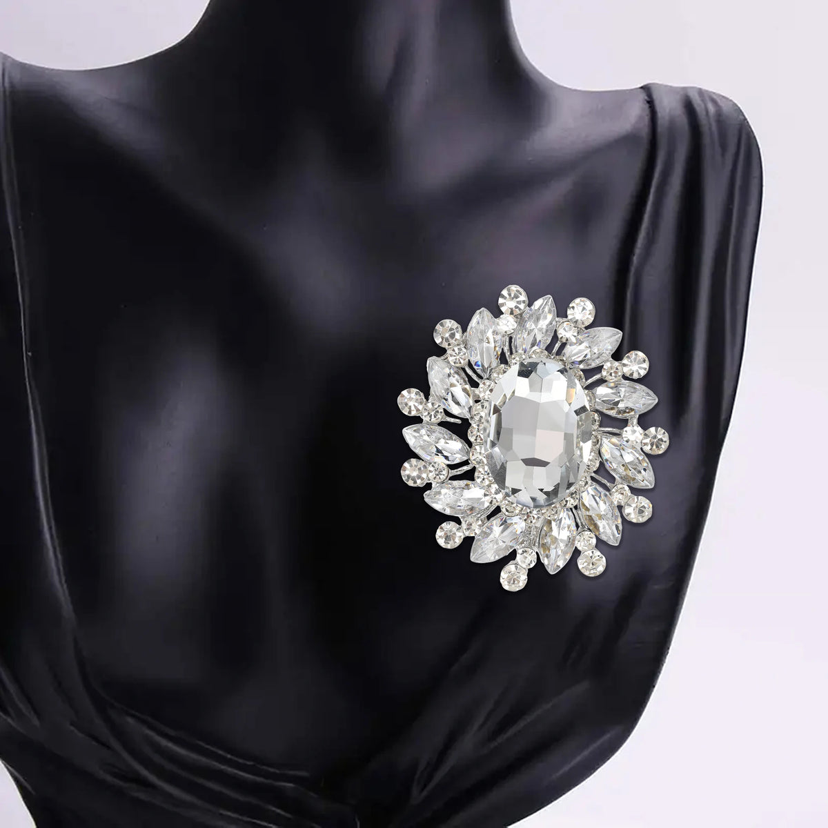 Colorful Rhinestone Flower Brooch for Women