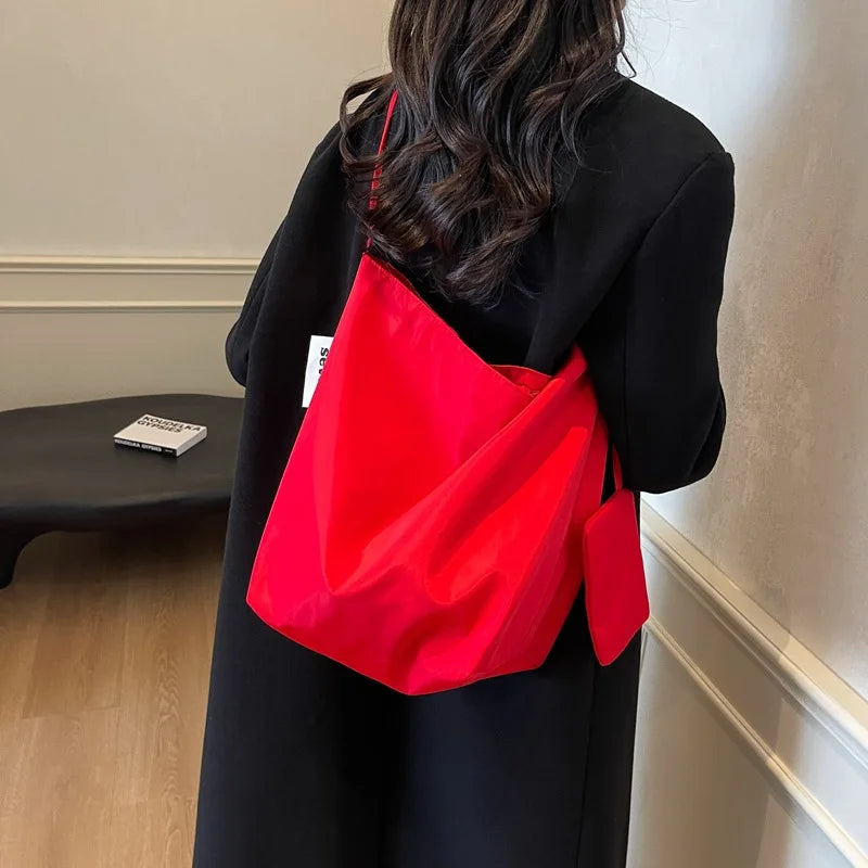 Bold and Chic Red Versatile Tote Shoulder Bag