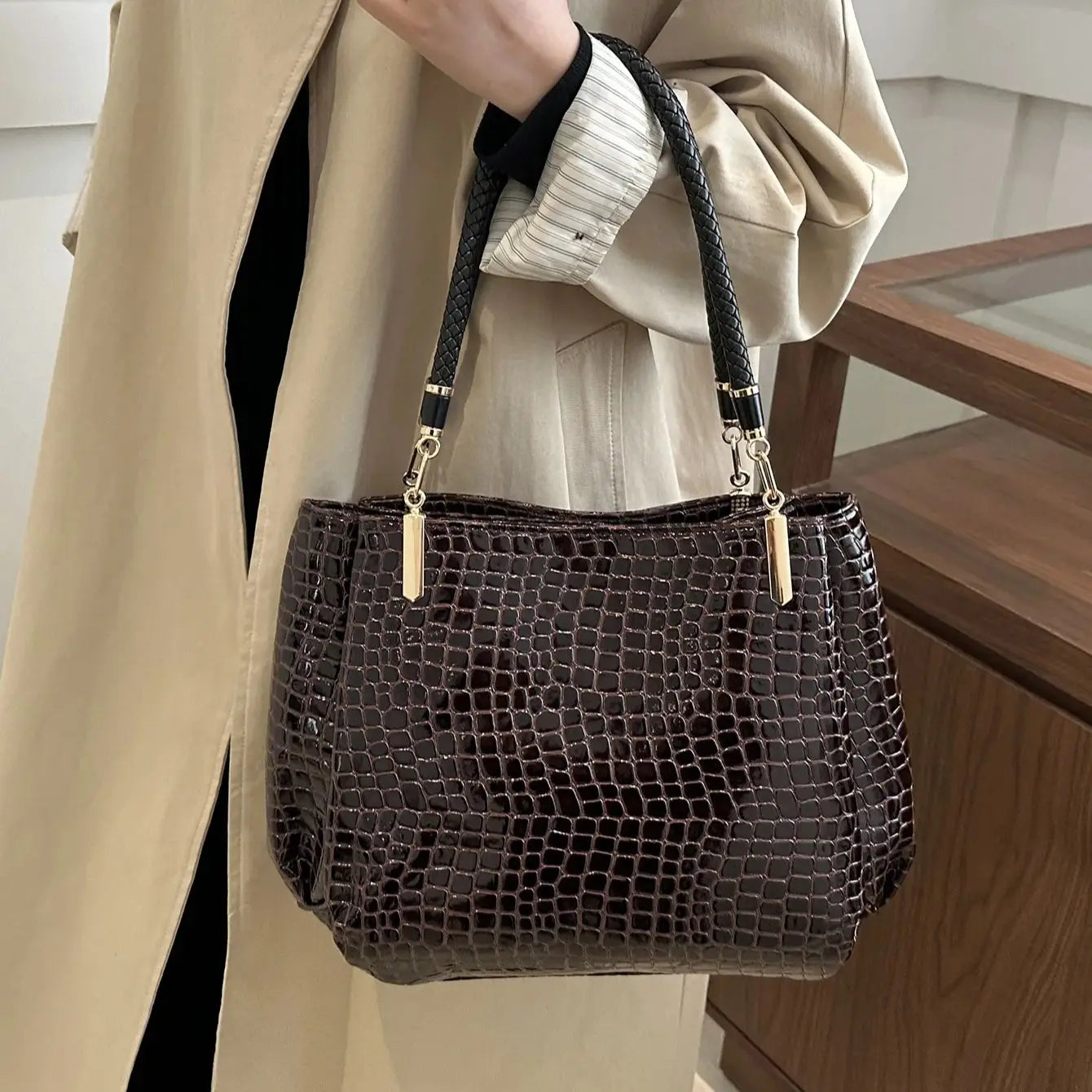 Luxury Bolsa Crocodile Designer Leather Handbags