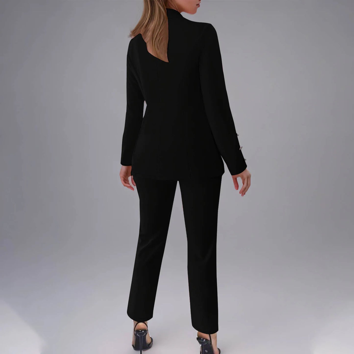 Double Breasted Slim Fit Lapel Suit Jacket & Trousers 2 Piece Set