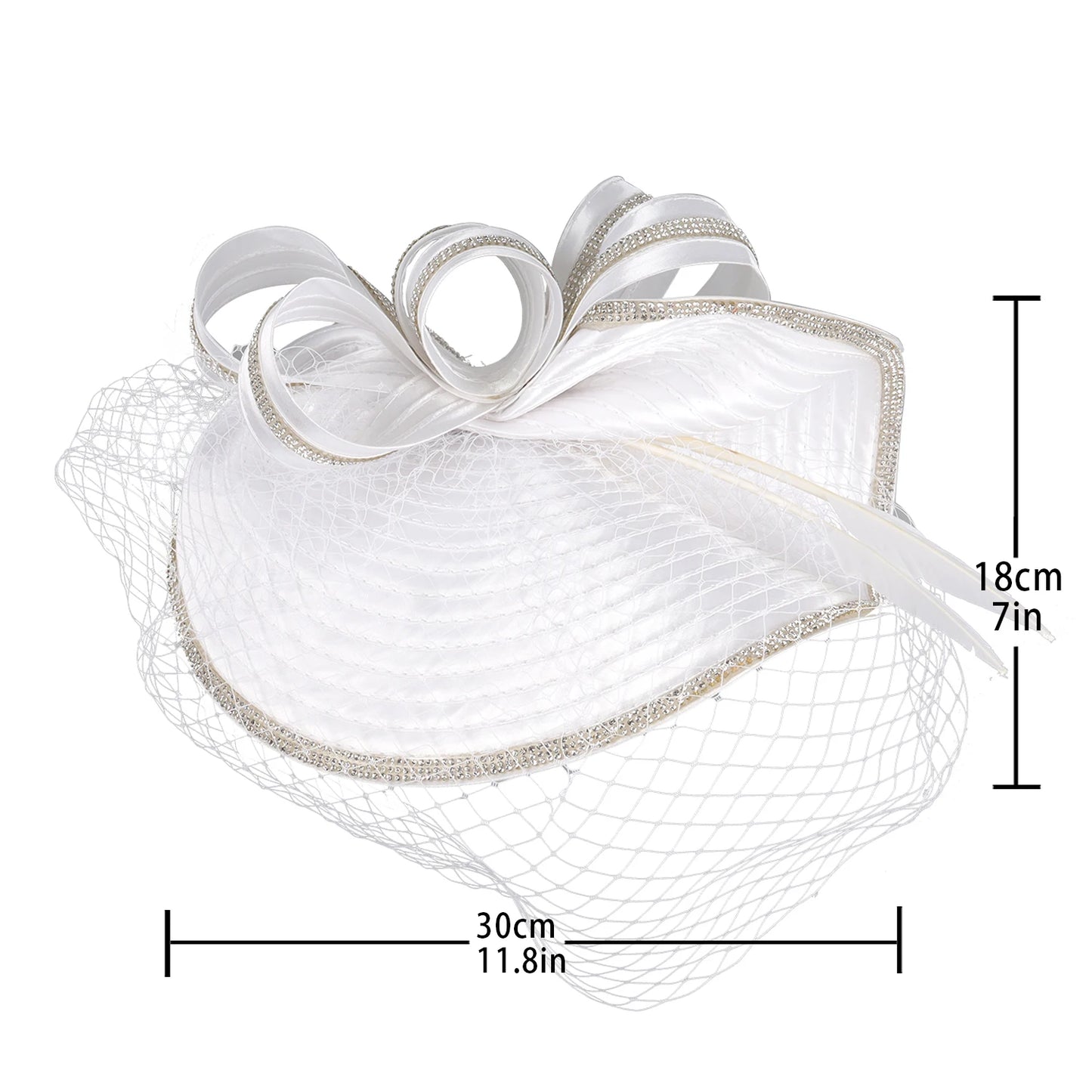 Elegant Women Derby Hats with Veil Headband