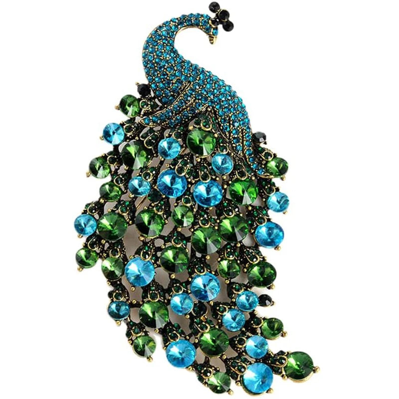 Women's Exquisite Rhinestone Peacock Brooch Pin