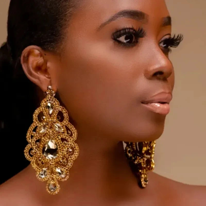 Women's Designer Colorful Rhinestone Drop Earrings