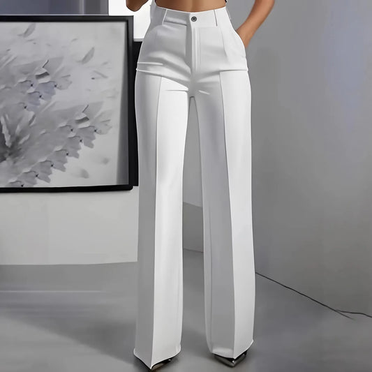 High Waist Pleated Straight Leg Pants For Women