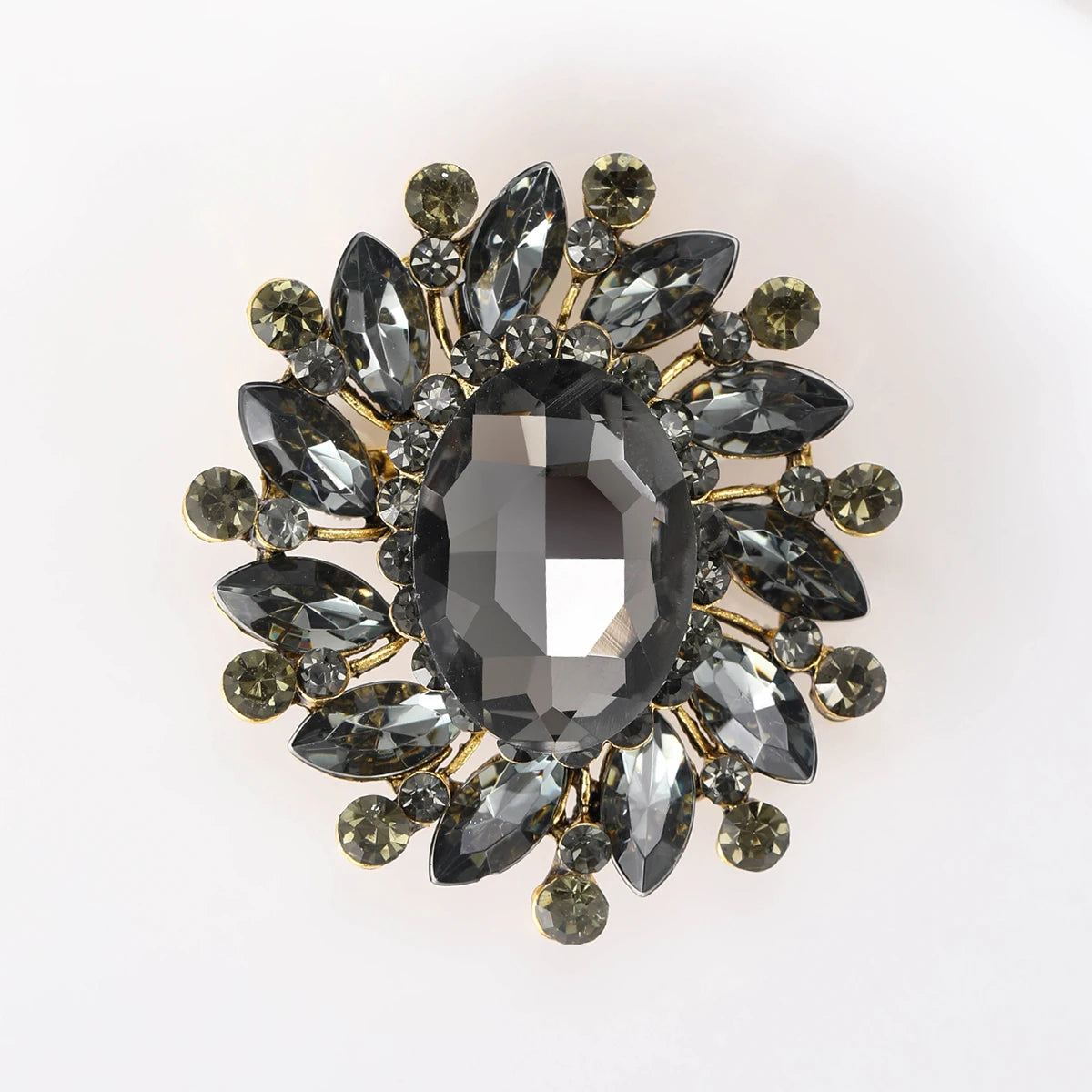 Colorful Rhinestone Flower Brooch for Women
