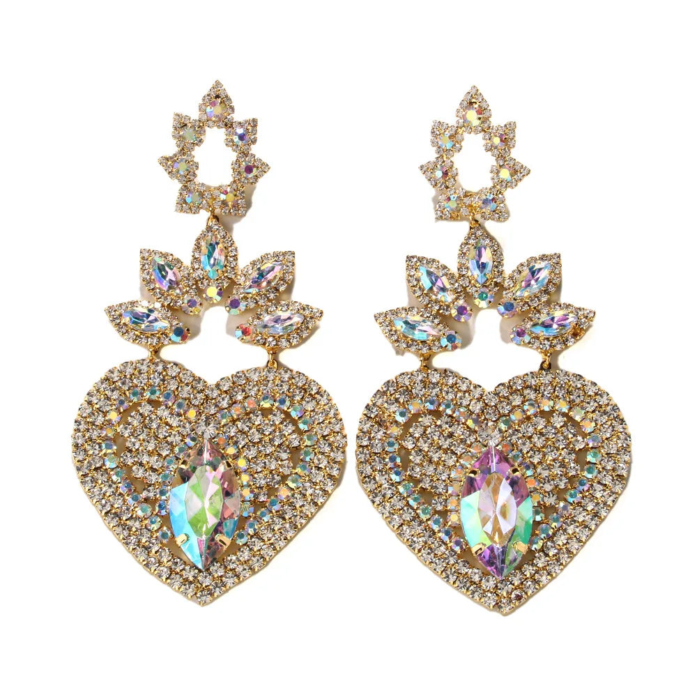 Women's Designer Exaggerated Heart Dangle Earrings