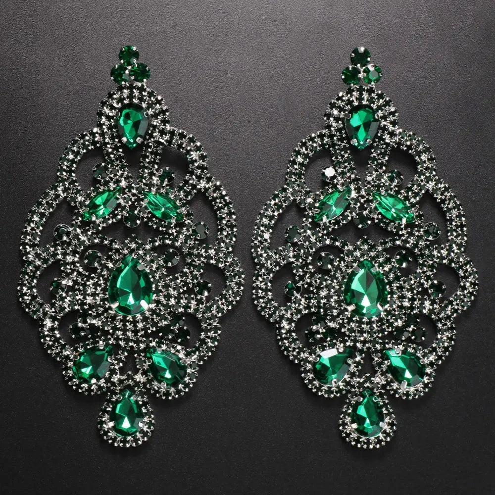 Women's Designer Colorful Rhinestone Drop Earrings