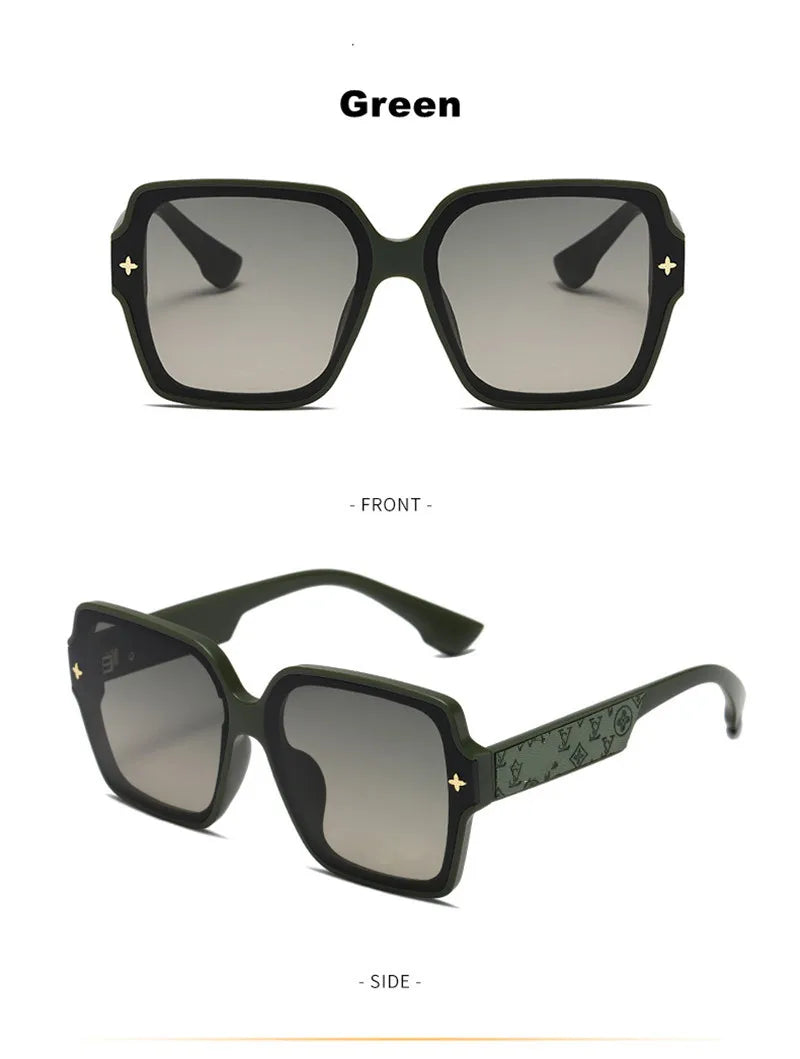 Luxury UV Protection Large Square Frame Sunglasses