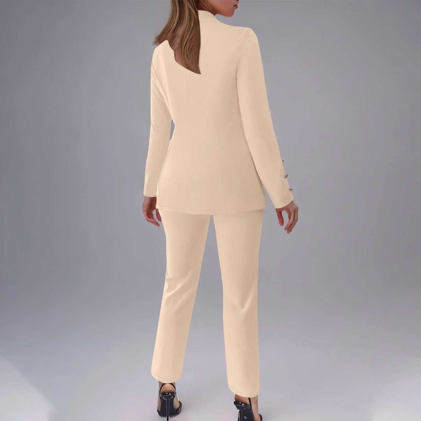 Double Breasted Slim Fit Lapel Suit Jacket & Trousers 2 Piece Set