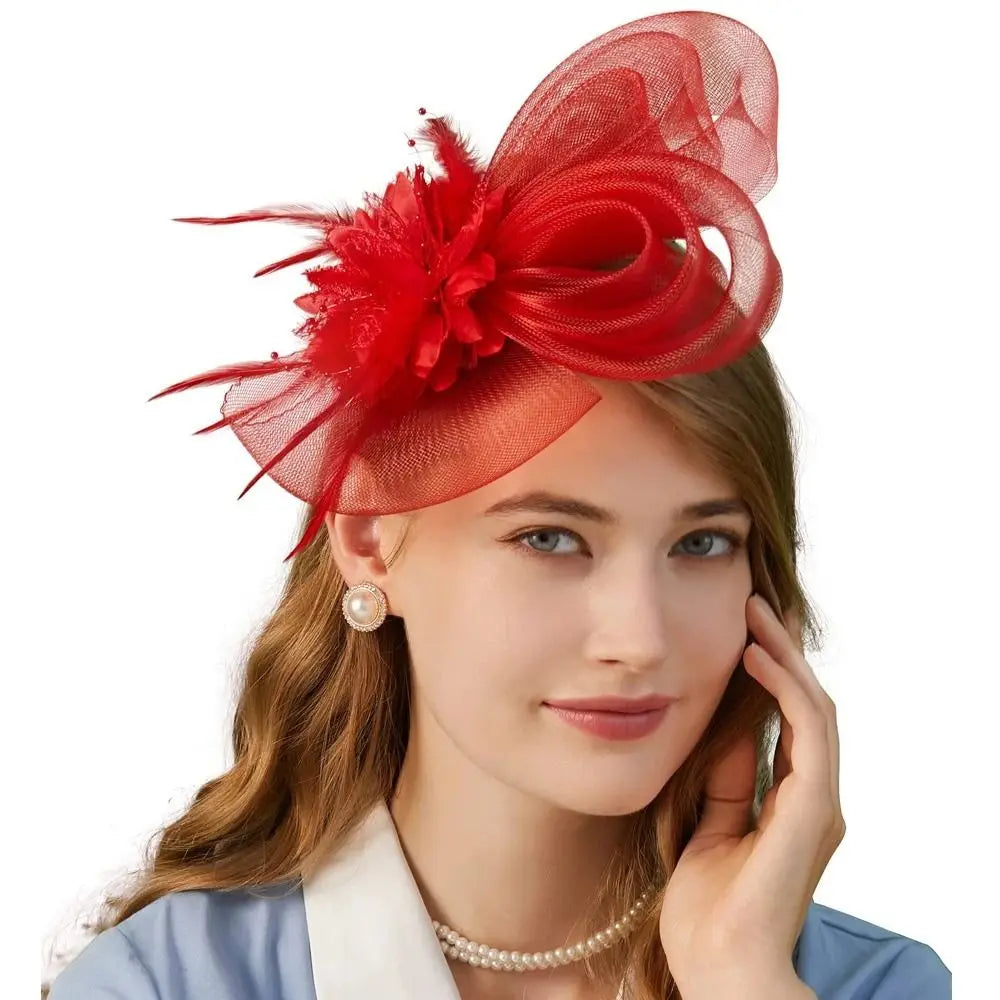 Floral Small Top Hat Headband with Ear Clips