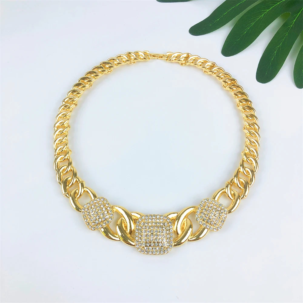 Vintage Women Necklace Bracelet Earring Ring Jewelry Set