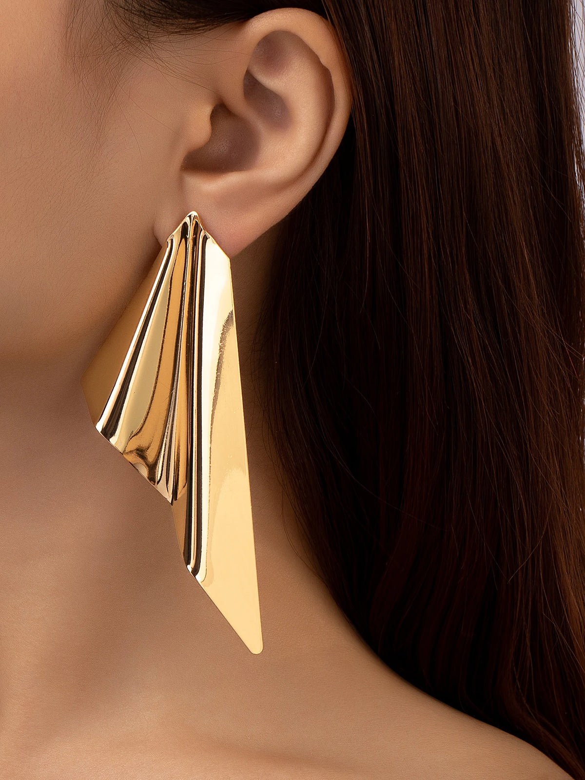 Women's Designer Rhombus-Shaped Metal Earrings