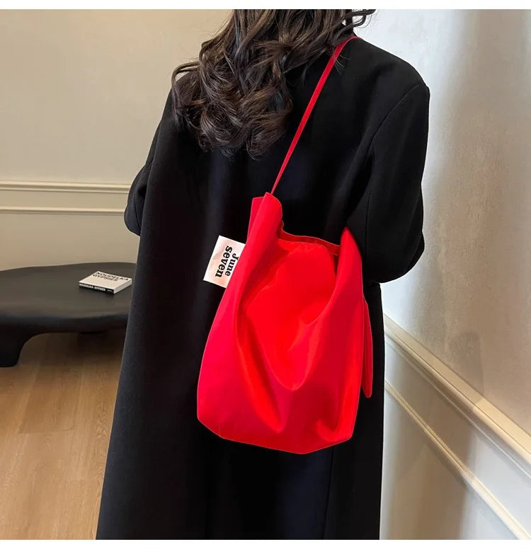 Bold and Chic Red Versatile Tote Shoulder Bag