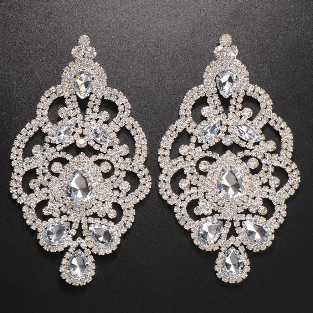 Women's Designer Colorful Rhinestone Drop Earrings