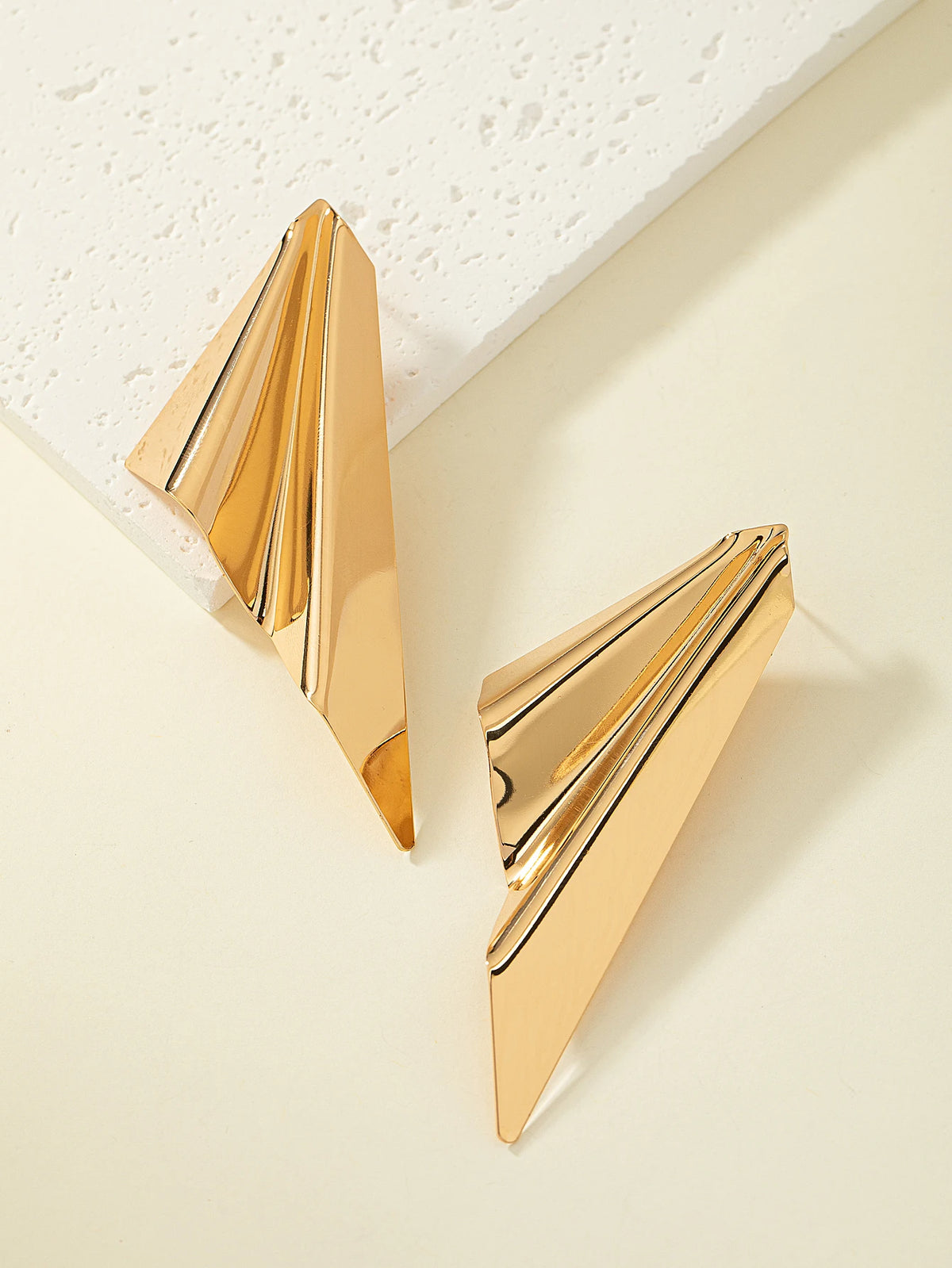 Women's Designer Rhombus-Shaped Metal Earrings