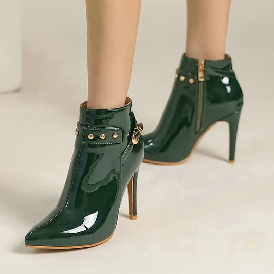 Pointed Toe Sexy Lady High Heels Shoes Plus Size 48 49 50 Women Ankle Stiletto Fashion Boots