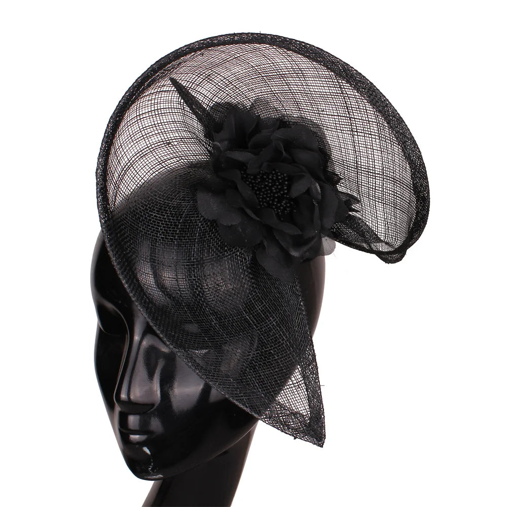 Women Flower Fedora Headpiece With Clips