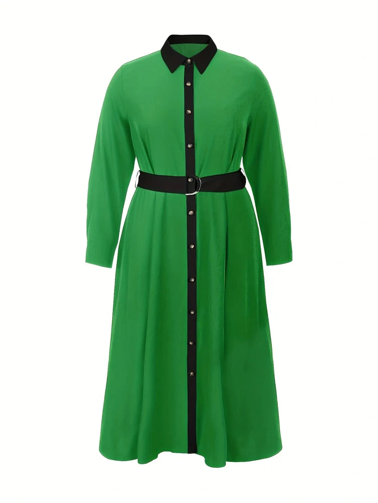 Women's Elegant Sleeveless Front-tie Button Closure Stand-up Collar Dress
