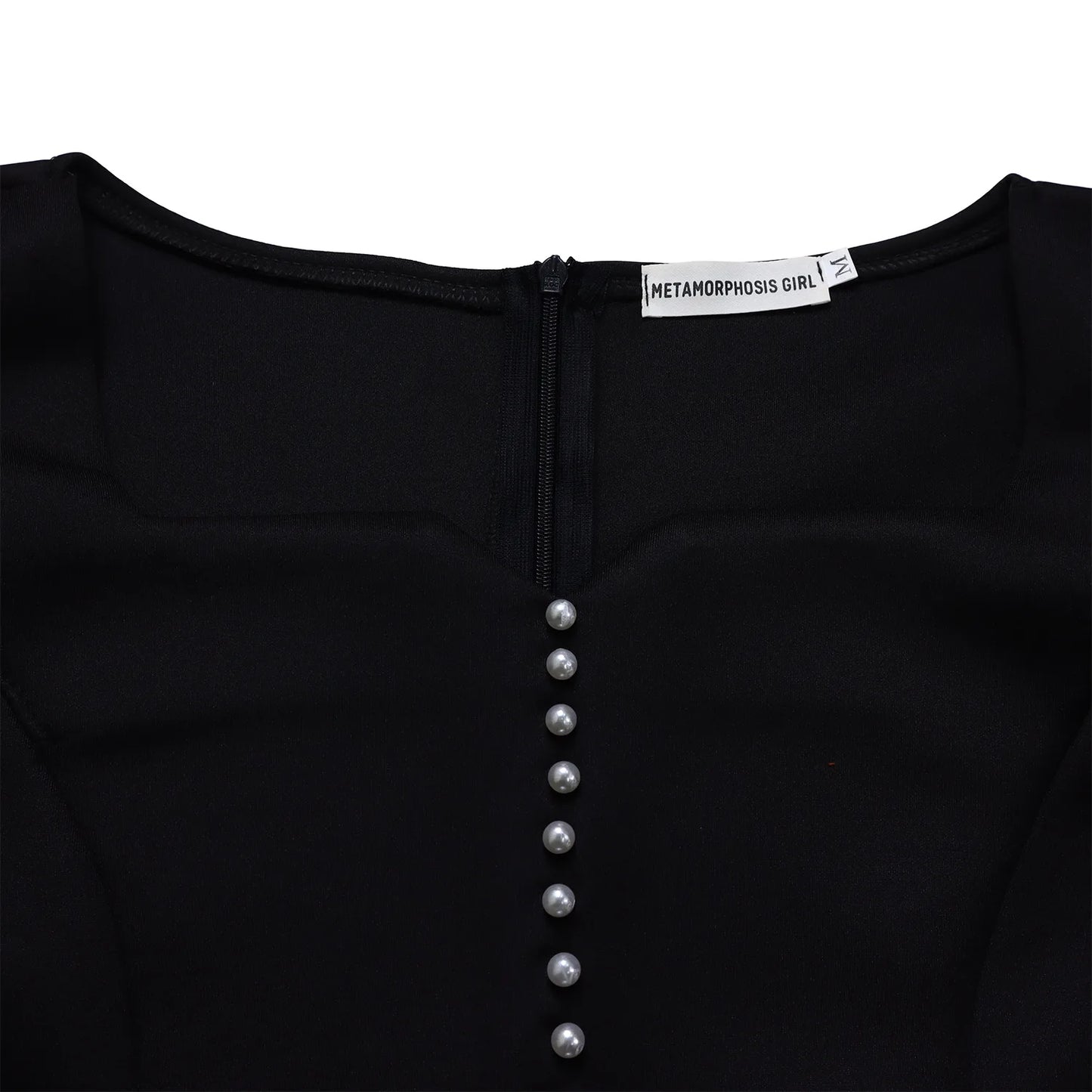 Designer Nail-Beaded Lotus Sleeve A-Line Dress