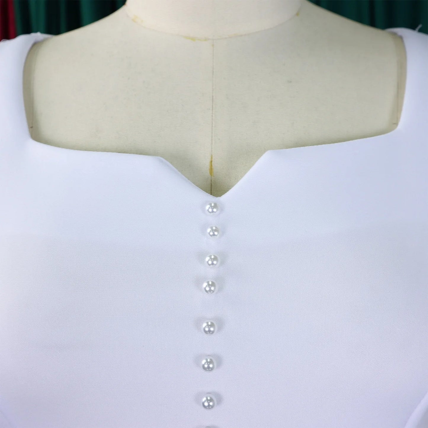 Designer Nail-Beaded Lotus Sleeve A-Line Dress