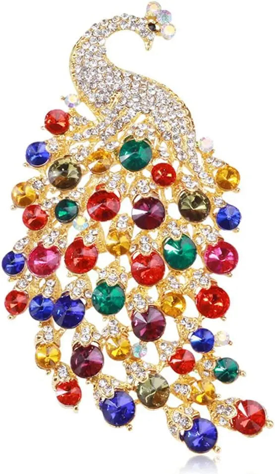 Women's Exquisite Rhinestone Peacock Brooch Pin