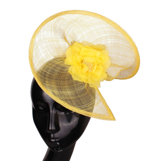 Women Flower Fedora Headpiece With Clips