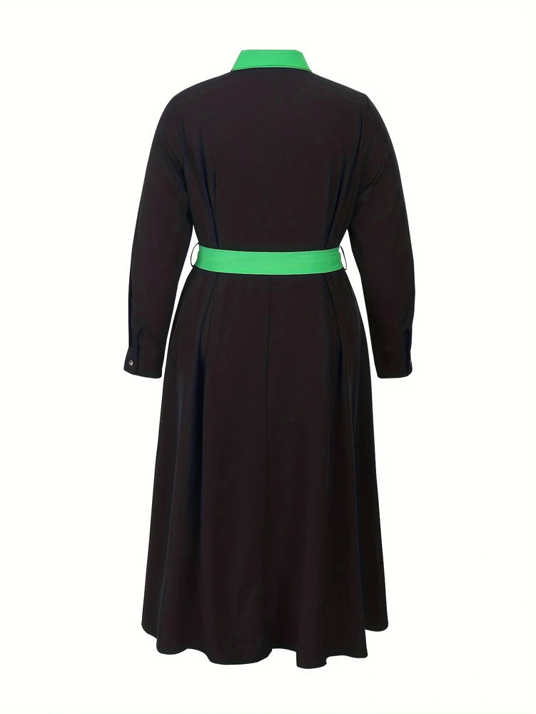 Women's Elegant Sleeveless Front-tie Button Closure Stand-up Collar Dress
