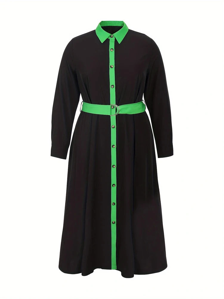 Women's Elegant Sleeveless Front-tie Button Closure Stand-up Collar Dress