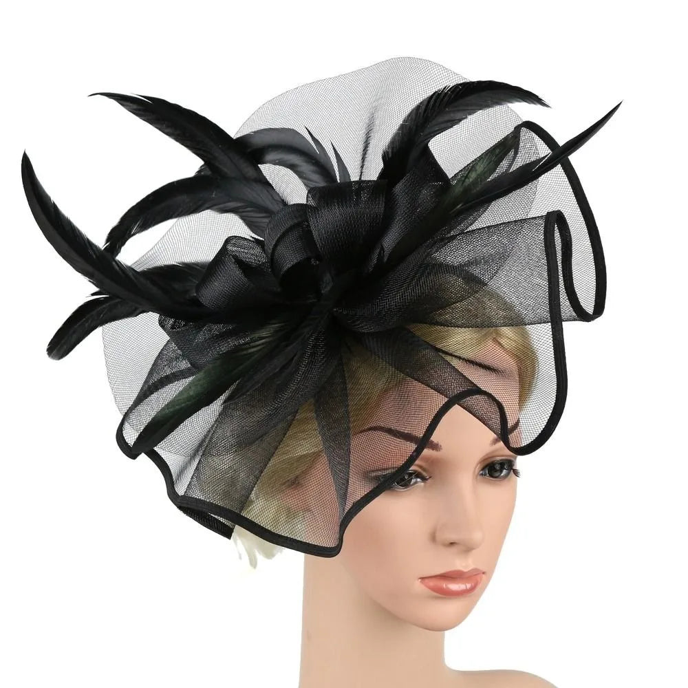 Stylish Top Hat Headband - Formal Feather Hat Headband