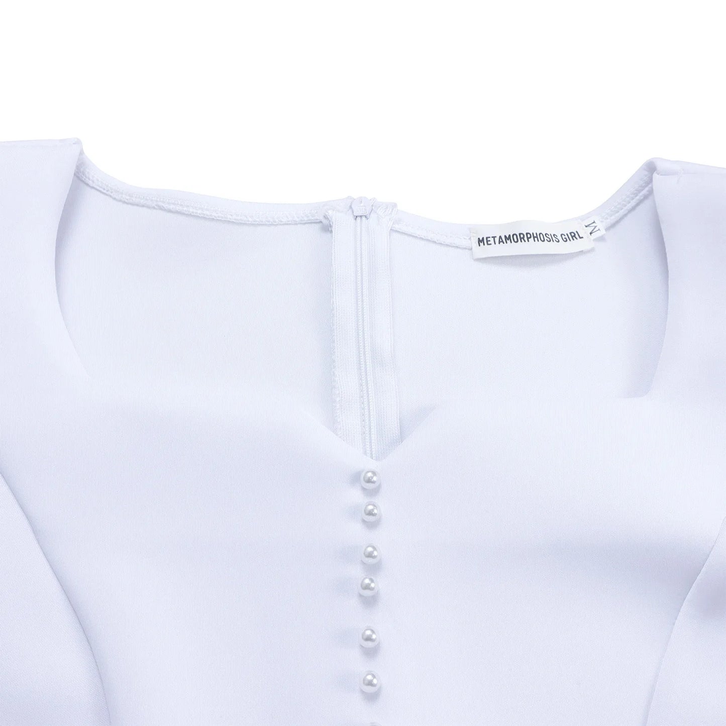 Designer Nail-Beaded Lotus Sleeve A-Line Dress
