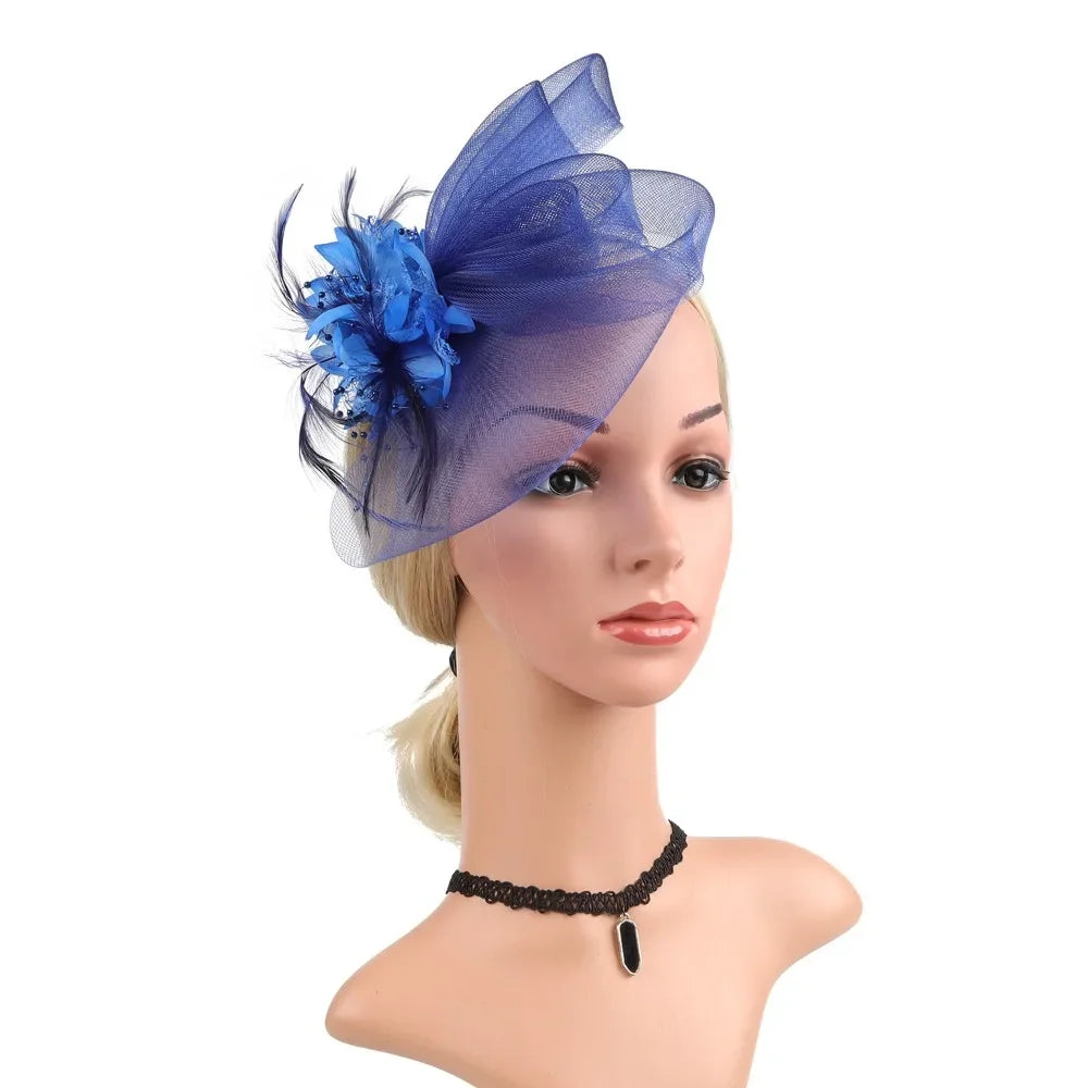 Floral Small Top Hat Headband with Ear Clips