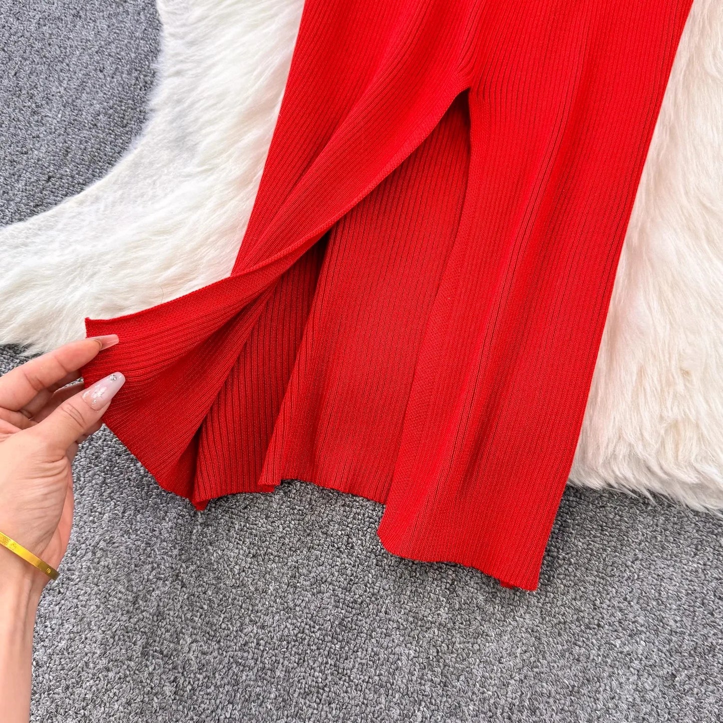 Knitting Knot Spaghetti Strap Camisole Dress