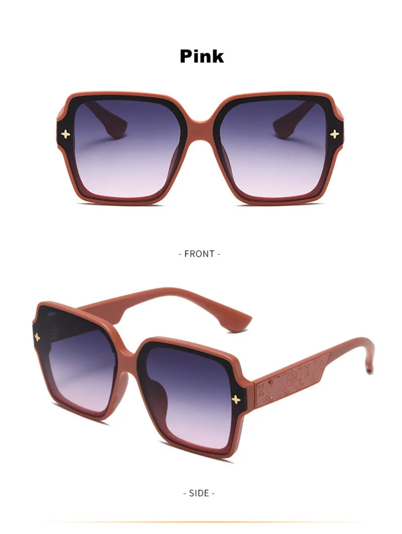 Luxury UV Protection Large Square Frame Sunglasses