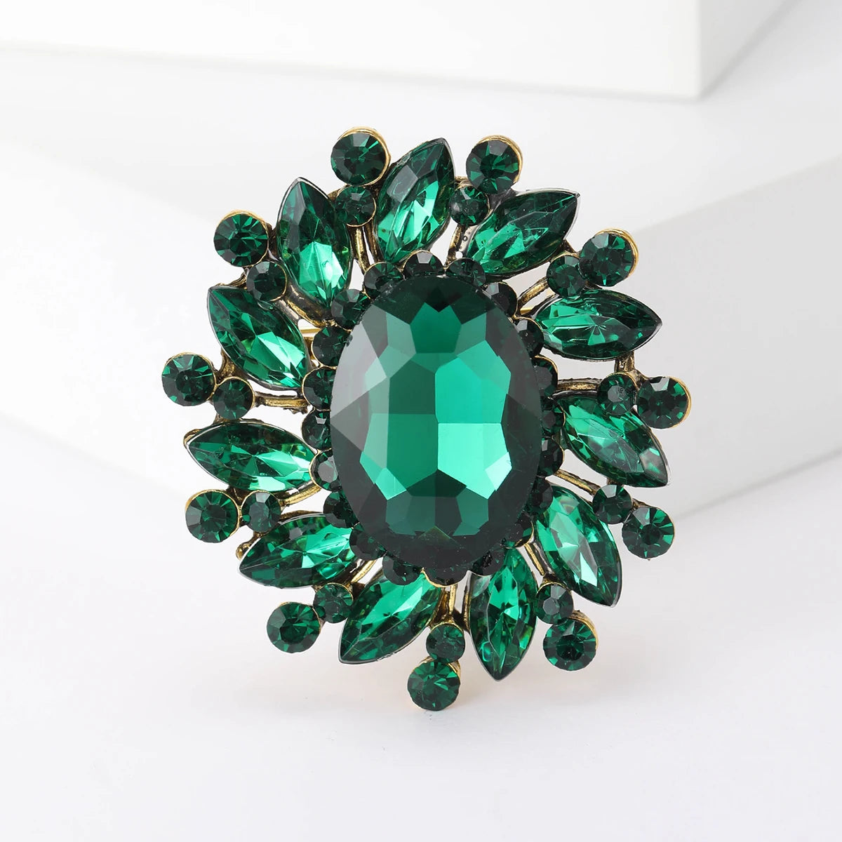 Colorful Rhinestone Flower Brooch for Women